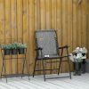 Portable Folding Patio Chair Outdoor Armchair for Camping Pool Beach Lawn Deck Grey