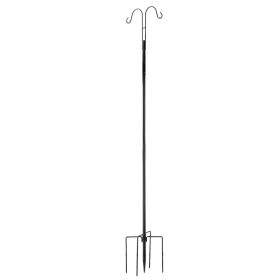 Double Shepherds Hooks for Outdoor, 8 Pack 60 Inch Heavy Duty Bird Feeder Pole, 3/4 Inch Thick Garden Hooks for Hanging Hummingbird Feeder