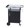 Outdoor Grill Table Cart with Cabinet, Stainless Steel Movable Kitchen Island with Large Storage Cabinet