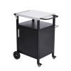 Outdoor Grill Table Cart with Cabinet, Stainless Steel Movable Kitchen Island with Large Storage Cabinet