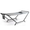 Freestanding Hammock with Stand, 600LBS Heavy Duty Outdoor Hammock Bed with Soft Pillow & Storage Bag, Grey