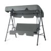 68*43*60 inch Dark Gray KD Style with Cushion Canopy Iron Oxford Fabric 250kg Iron Swing Set