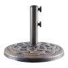 16.5 Inch Umbrella Base - 2 Manual Knobs, 22 LBS Resin Base, 2 Adapters, Weather-Resistant, Bronze Powder-Coated Construction for Outdoor Umbrellas