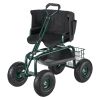 Garden Seat with Wheels, Rolling Garden Stool with Height Adjustable & 360Â° Swivel Seat, 400lbs Weight Capacity, Gardening Cart Bench