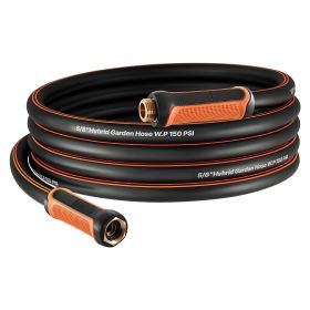 Garden Hose, 25 ft 5/8" Heavy Duty 4-Layer Rubber Water Hose, 150PSI Working & 600PSI Burst, Flexible & Non-kink Outdoor Waterhose with 3/4" Fitting