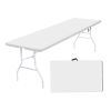 8 Foot Folding Table,Indoor Outdoor Table for Picnic Party Dining Camping,White