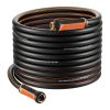 Garden Hose, 75 ft 5/8" Heavy Duty 4-Layer Rubber Water Hose, 150PSI Working & 600PSI Burst, Flexible & Non-kink Outdoor Waterhose with 3/4" Fitting