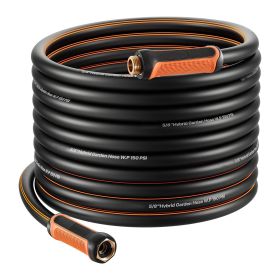 Garden Hose, 75 ft 5/8" Heavy Duty 4-Layer Rubber Water Hose, 150PSI Working & 600PSI Burst, Flexible & Non-kink Outdoor Waterhose with 3/4" Fitting