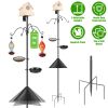 94Inch Squirrel Proof Bird Feeder Pole Heavy-Duty Bird House Pole Outdoor Bird Feeding Station with 5 Adjustable Heights 4 Shepherd Hooks Top & Side M