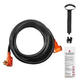 50 ft RV Extension Cord, 50 Amp, Heavy Duty STW RV Power Cord, NEMA 14-50R Female NEMA 14-50P Male Plug, with LED Indicator Handle 15A Adapter