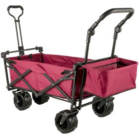 Extra Large Collapsible Garden Cart with Removable Canopy, Folding Wagon Utility Carts with Wheels and Rear Storage, Wagon Cart for Garden, Camping