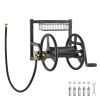 Wall Mounted Garden Hose Reel, Holds 125 ft 5/8-inch Hose, Heavy-Duty Water Hose Winder, Space-Saving Design