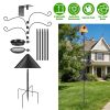 94Inch Squirrel Proof Bird Feeder Pole Heavy-Duty Bird House Pole Outdoor Bird Feeding Station with 5 Adjustable Heights 4 Shepherd Hooks Top & Side M