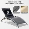 Pool Lounge Chairs Set of 3-Dark Grey (2 Lounge Chairs+1 Table)