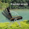 Camping Chairs 2 Pack, Portable Folding Camp Chair with Padded Seat and Bag, Outdoor High Back Recliner, Black