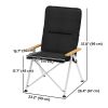 Camping Chairs 2 Pack, Portable Folding Camp Chair with Padded Seat and Bag, Outdoor High Back Recliner, Black