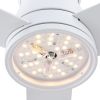 48 in. Integrated LED Farmhouse Indoor/Outdoor White Smart Ceiling Fan with Remote Control