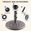 16.5 Inch Umbrella Base - 2 Manual Knobs, 22 LBS Resin Base, 2 Adapters, Weather-Resistant, Bronze Powder-Coated Construction for Outdoor Umbrellas