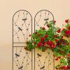 4 Pack Metal Garden Trellis 71" x 19.7" Rustproof Trellis for Climbing Plants Outdoor Flower Support Dragonfly Deco Black