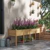 Large Wooden Raised Garden Bed Elevated Planter Box with Legs Bed Liner Drain Holes 74x18x26