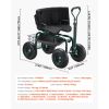 Garden Seat with Wheels, Rolling Garden Stool with Height Adjustable & 360Â° Swivel Seat, 400lbs Weight Capacity, Gardening Cart Bench