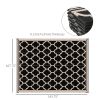 Outdoor Rug 9x12 Modern Reversible Folding Plastic Four Straps for Backyard Deck Picnic Camping Black Beige