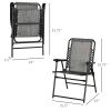 Portable Folding Patio Chair Outdoor Armchair for Camping Pool Beach Lawn Deck Grey