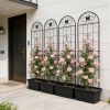 4 Pack Metal Garden Trellis 71" x 19.7" Rustproof Trellis for Climbing Plants Outdoor Flower Support Black