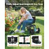 Garden Seat with Wheels, Rolling Garden Stool with Height Adjustable & 360Â° Swivel Seat, 400lbs Weight Capacity, Gardening Cart Bench