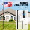 25FT Telescoping Flag pole Kit, Heavy Duty Aluminum Alloy in Ground Flag Poles for Outside, 3 Display Modes Flagpole with 3x5 American Flag