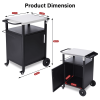 Outdoor Grill Table Cart with Cabinet, Stainless Steel Movable Kitchen Island with Large Storage Cabinet