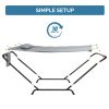 Freestanding Hammock with Stand, 600LBS Heavy Duty Outdoor Hammock Bed with Soft Pillow & Storage Bag, Grey
