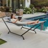 Freestanding Hammock with Stand, 600LBS Heavy Duty Outdoor Hammock Bed with Soft Pillow & Storage Bag, Grey