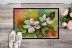 NEW Virginia American Dogwood in Watercolor Doormat Front Door Mat Indoor Outdoor Rugs for Entryway, Non Slip Washable Low Pile, 18H X 27W