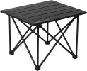 Portable Camping Table Ultralight Aluminum Camp Table Folding Compact Beach Table for Camping Hiking Backpacking Outdoor Picnic(Reinforced Frame-Small