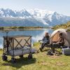 450lbs Large Capacity Garden Hand Truck - 54in Extra-long Folding Double-layer Cart with Brakes & 7in All-terrain Wheels