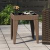 PPL Outdoor Side Table - Wicker Square Patio Table for Porch, Tempered Glass Top Small Outdoor End Table with Sturdy Metal Frame