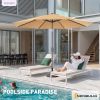9FT Outdoor Patio Umbrella Outdoor Table Umbrella with Push Button Tilt and Crank, Market Umbrella 8 Sturdy Ribs UV Protection Waterproof for Garden